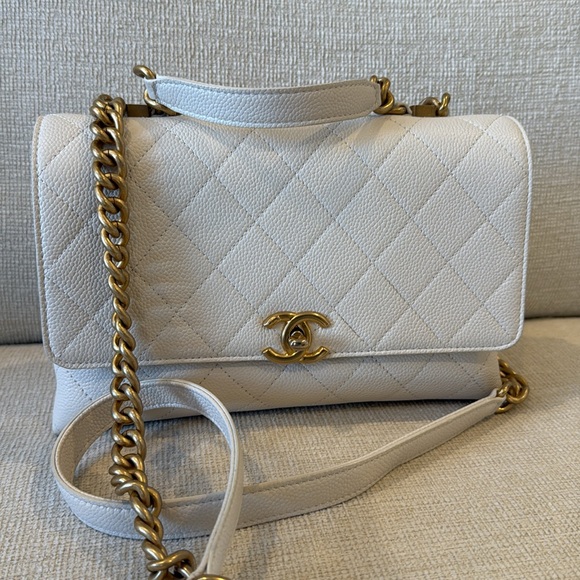 Chanel flapbag veau graine/ white - Picture 8 of 15